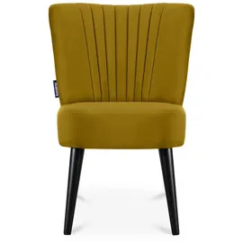 Konsimo Cocktailsessel Duco Velours 63 x 89 x 65 cm Gelb/Schwarz