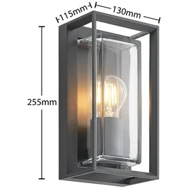 ARCCHIO Außenwandleuchte Aluminium 25,5 cm mit Bewegungsmelder schwarz