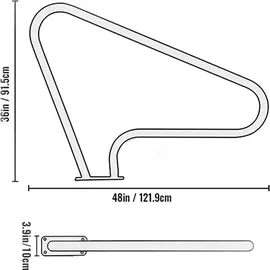 Vevor Pool-Handlauf Edelstahl weiß 1220 x 905 x 100 mm