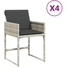 vidaXL Gartenstuhl 53 x 68 x 28 cm hellgrau 4 St.
