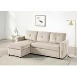 Atlantic Home Collection Eckcouch Schlafsofa 2-Sitzer Beige