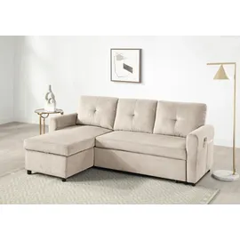 Atlantic Home Collection Eckcouch Schlafsofa 2-Sitzer Beige