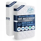FORMEYA Steppung Matratzenschoner 180x200 - Oberseite aus 100% Baumwolle - wasserdichte Matratzenauflage mit Nässeschutz, Oeko-TEX Matratzenschutz, Waschbar, Atmungsaktiv, Mattress Protector Weiß