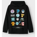 NAME IT Sweatshirt NAME IT "NKMJIMM POKEMON NREG SWE WH UNB NOOS SKY", Jungen, Gr. 116, schwarz, Sweatware, Obermaterial: 60% Baumwolle, 40% Polyester, bedruckt, regular fit normal, Rundhals, Rippbündchen, Sweatshirts Sweatshirt
