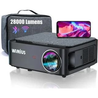 WIMIUS Beamer, Full HD 1080P 1200 ANSI Lumen Beamer 5G WiFi Bluetooth Beamer Heimkino 4K Unterstützung, LED Video Beamer Outdoor 300 '' Display, kompatibel mit Fire Stick,Smartphone,PS5 Projektor