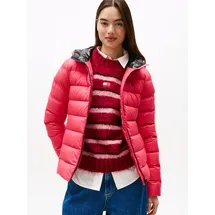 Tommy Hilfiger TOMMY JEANS Damen TJW SLIM HOOD PRNT DOWN JCKT EXT DW0DW21617, Rot, S, Rot (Vintage Cerise), S