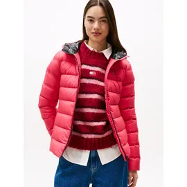 Tommy Hilfiger TOMMY JEANS Damen TJW SLIM HOOD PRNT DOWN JCKT EXT DW0DW21617, Rot, S, Rot (Vintage Cerise), S