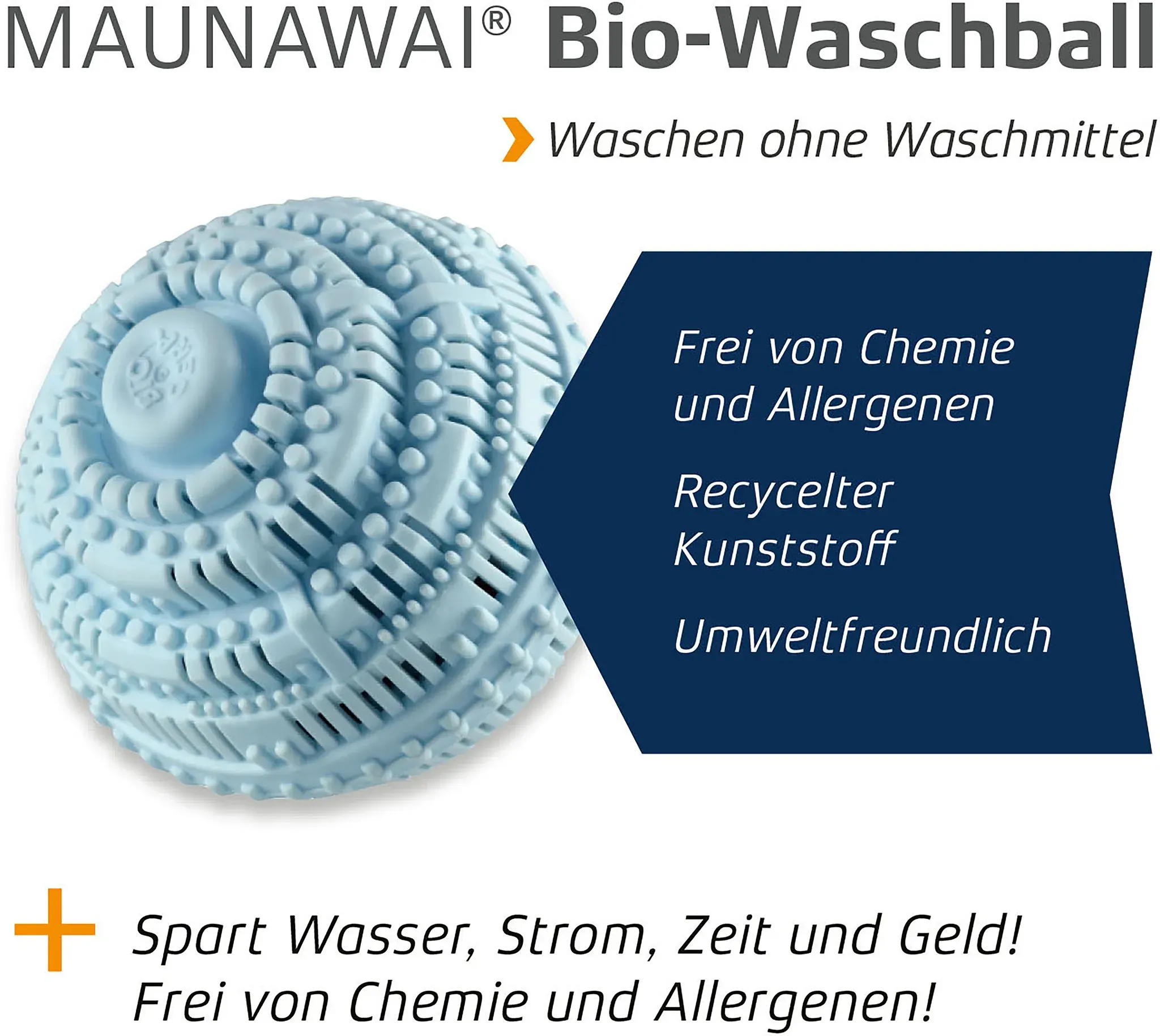 Wäschekugel MAUNAWAI "Bio" Wäschekugeln blau (hellblau)