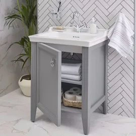 Vitra Waschtischunterschrank 1 Tür 64,5 x 88 x 53 cm Elfenbein Matt/Weiß Hochglanz
