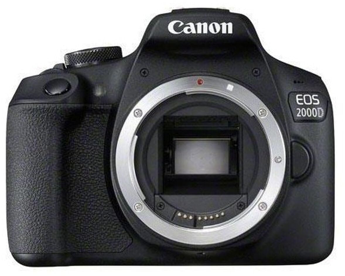Canon EOS 2000D Spiegelreflexkamera Gehäuse (24,1 MP, DIGIC 4+, 7,5 cm (3,0 Zoll) LCD, Full-HD, WIFI, APS-C CMOS-Sensor), schwarz