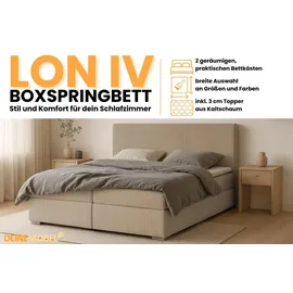 dein schlaf 24 BOXBETT LON IV 160/200 in Cord Beige H4 - Beige