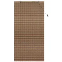 vidaXL Fensterjalousie mit Vorhängen Braun 110 x 220 cm Bambus