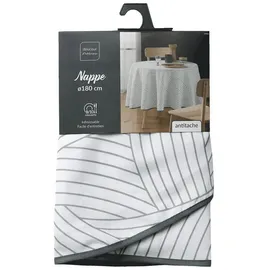 bricoline Tischdecke Linea Ø 180 cm Weiß