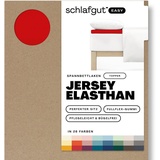 SCHLAFGUT Easy Spannbettlaken für Topper Jersey Elasthan 140 x 200 - 160 x 220 cm red deep