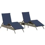 vidaXL Sonnenliege 58 x 25 x 0 cm Grau