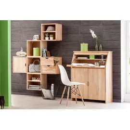Home Affaire Sekretär HOME AFFAIRE "Luzern, Schreibtisch", beige (kernbuche), B:83cm H:112cm T:25cm, Sekretäre, Sekretär, kompakter Home-Office-Tisch, Massivholz, Breite 83 cm