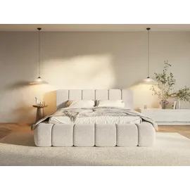 FEDVE Polsterbett Creme, Textil, 140x200 cm, - milchig