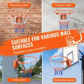 Vevor Basketballkorb 18 Zoll Orange