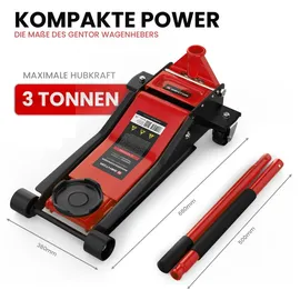 GENTOR Wagenheber Stahl 75-505mm rot