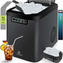 Kesser - Eiswürfelbereiter Eiswürfelmaschine Edelstahl Ice Maker 12 kg 24 h Zubereitung in 7 min 2.2 Liter Wassertank 2 Eiswürfel-Größen Anthrazit /