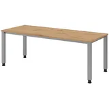 B.M. Schreibtisch Asteiche braun / Silber