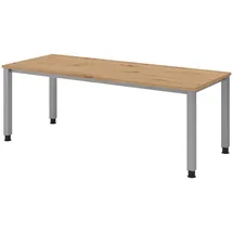 B.M. Schreibtisch Asteiche braun / Silber