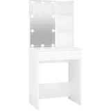 vidaXL Schminktisch mit LED Weiß 60x40x140 cm