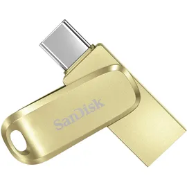 SanDisk Ultra Dual Drive Luxe USB Type-C-Laufwerk Smartphone Speicher 512 GB (Mobiler Speicher, USB 3.2 Gen 1, drehbares Design, 400 MB/s Lesen, USB Laufwerk, automatisches Backup) Gold