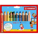 Stabilo Woody 3 in 1 Buntstift 10 St. inkl. Spitzer