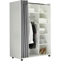 Pol-Power Kleiderschrank Jenke 100 x 145 x 50 cm Weiß/Grau