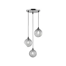 Trio Clooney 3-flg. Ø 35 cm rund Chrom, Rauchglas