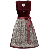 MarJo Trachtenkleid Mini Dirndl 2tlg. 58 cm VEITSBRONN wine taupe rot 44