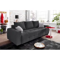 Schlafsofa COLLECTION AB "Bella" Sofas Gr. B/H/T: 241cm x 90cm x 94cm, Struktur, mit Bettfunktion-mit Bettkasten, grau (anthrazit) mit Bettfunktion und Bettkasten, inkl. loser Rücken- Zierkissen