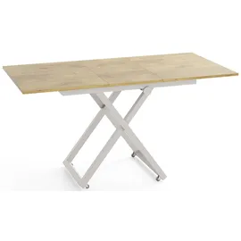 WFL GROUP Axen Braun Eiche 120-160 x 80 x 38-75 cm