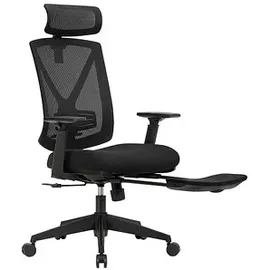 Songmics OBN61BKV1 Bürostuhl mit Fußstütze Schwarz