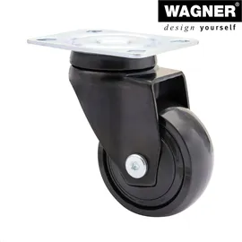 Wagner Design - 3C Lenkrollen soft 4tlg. Set - Ø 50 mm, 2 mit Bremse, schwarz,