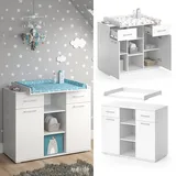 Vicco Wickelkommode Wickeltisch Wickelregal Leonie mit Wickelaufsatz Babyregal