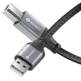Sonero USB 2.0 Kabel, - A/B - Aluminium - space grey/schwarz - 1,50m