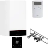 VIESSMANN Gas-Brennwert-Kombitherme Vitodens 100-W, 19 kW, Regelung, Unterputz, Raumthermostat