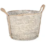 A.H.G. Korb mit Henkeln aus Seegras und Hanf Ø 24 cm x 18 cm Dunkelbraun