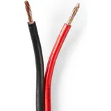 Nedis Lautsprecherkabel 2x 2.50 mm2 CCA 25.0 m Rund PVC Red - Schwarz Eingewickelt (25 m, 2.50 mm2), Lautsprecherkabel, Mehrfarbig