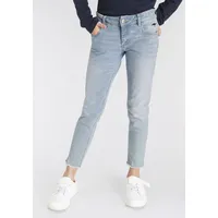 KangaROOS "Stretch-Jeans mit Logo-Stickerei", schmale Passform, geschnittene Kante, niedrige
