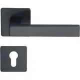 Meintürgriff Drückergarnitur Trento Flachrosette Schwarz Türdrücker Eckig BB