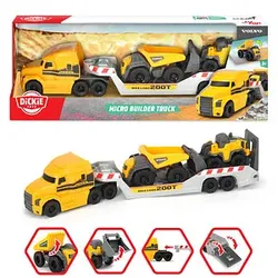 DICKIE Mack/Volvo Micro Builder Truck LKW mit Anhänger 203725005 Spielzeugautos