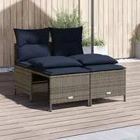 vidaXL Gartensofa-Set 4-tlg. grau Polyrattan