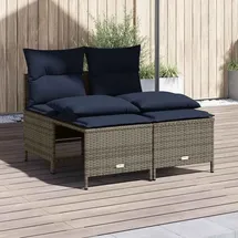 vidaXL Gartensofa-Set 4-tlg. grau Polyrattan