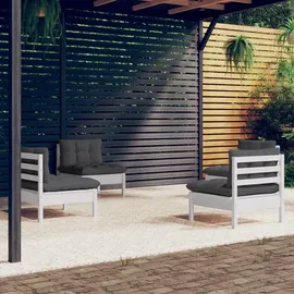 vidaXL Garten-Lounge-Set 4-tlg. weiß