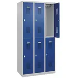CP Spind Basic Plus enzianblau, lichtgrau 088355-30 S10000, 6 Schließfächer 90,0 x 50,0 x 185,0 cm