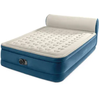 Intex 64460 Luftbett mit Kopfteil, integrierte Luftpumpe Gästebett 229x152x79cm