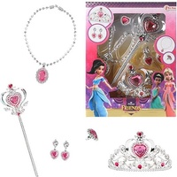 Toi-Toys Spielzeug-Frisierkoffer Schmuckset Prinzessin Tiara Kostüm